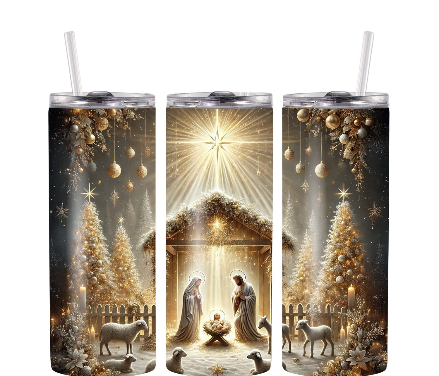 Peaceful Night 20oz Insulated Tumbler – Holy Family Scene