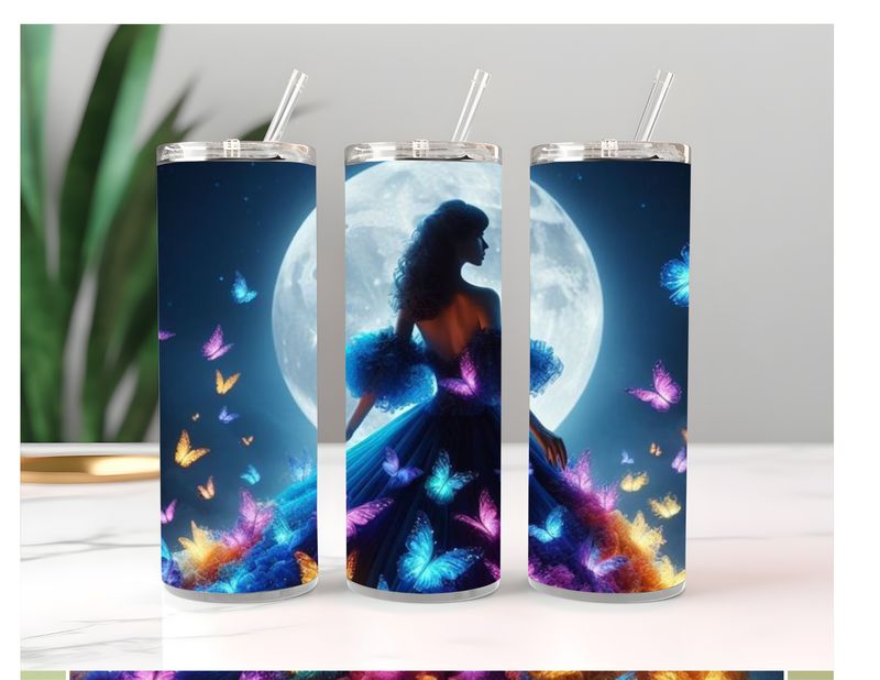 20 oz Moonlight Girl Snow Globe Tumbler – 20 oz Moonlight Girl Snow Globe Tumbler –