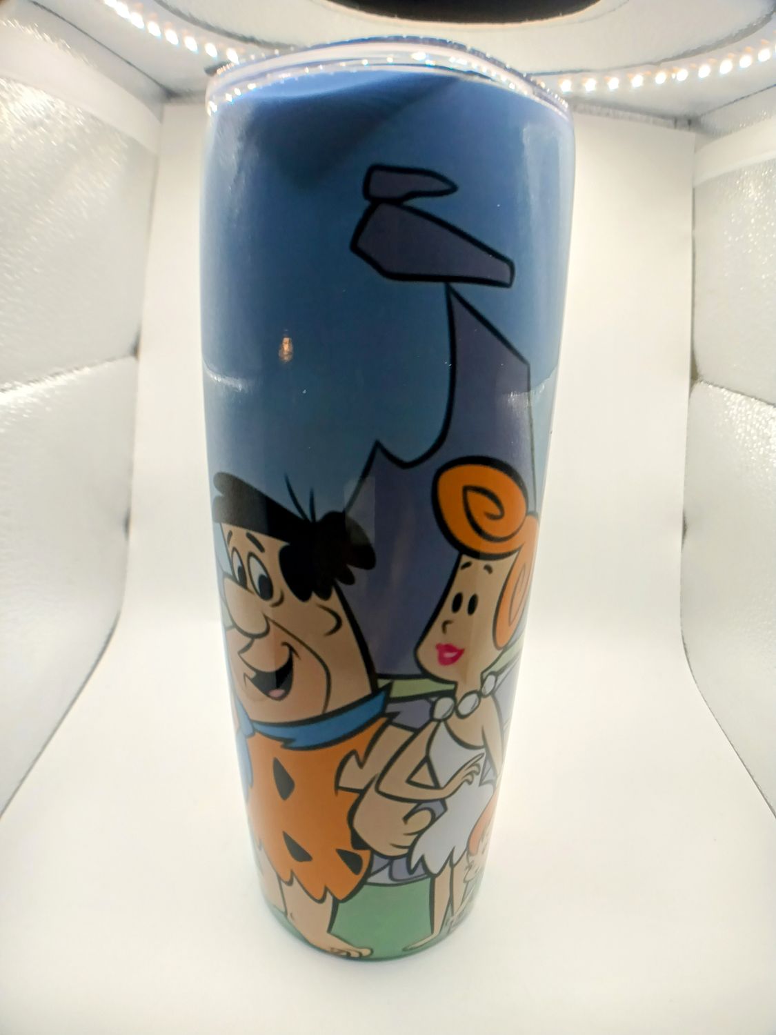 Bedrock Vibes 20 oz Tumbler – Prehistoric Cartoon-Inspired Stainless Steel Cup with Lid &amp; Straw