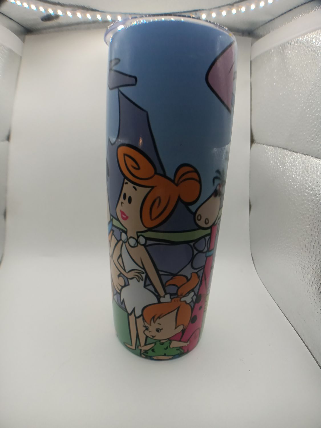 Bedrock Vibes 20 oz Tumbler – Prehistoric Cartoon-Inspired Stainless Steel Cup with Lid & Straw