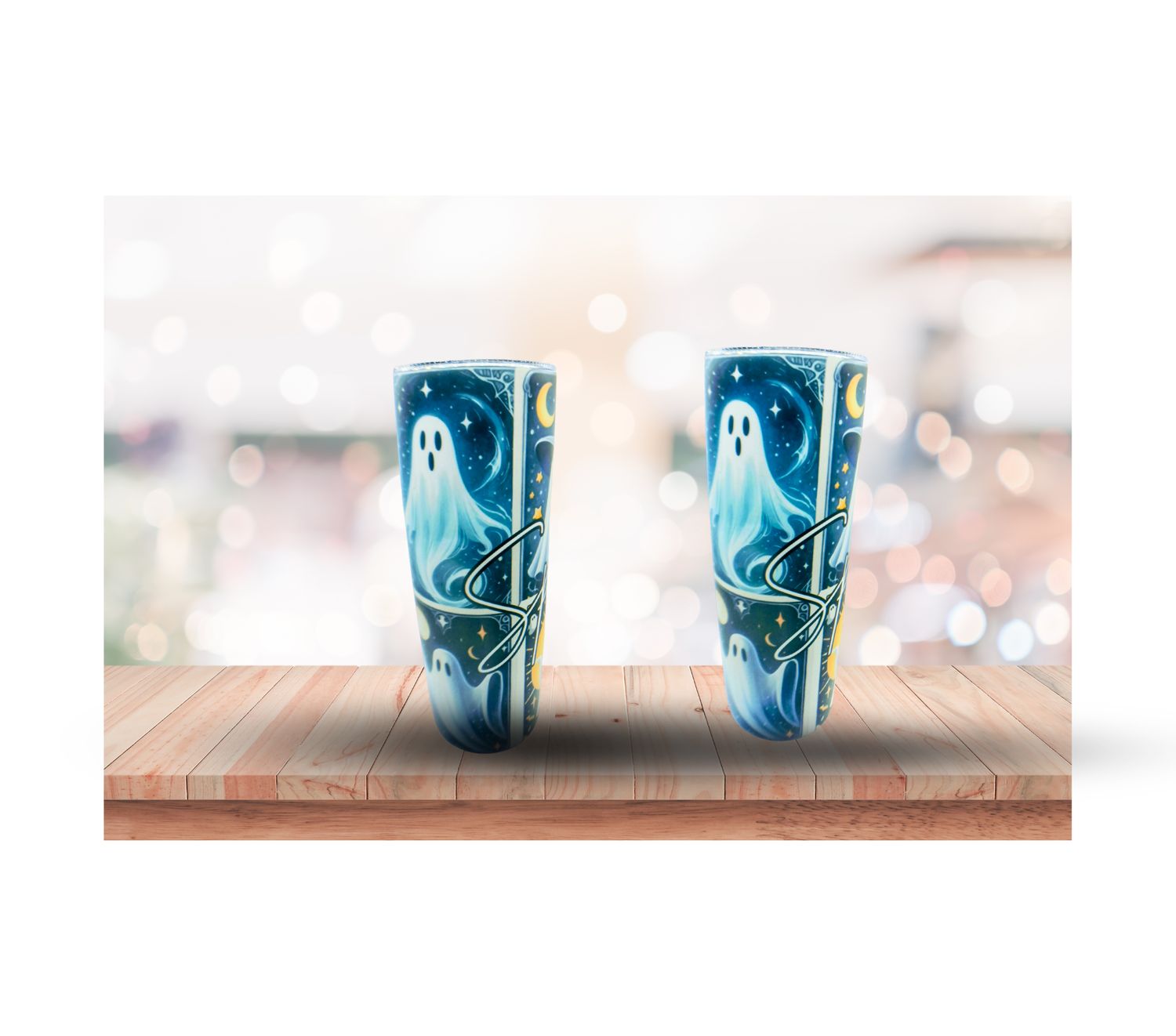 Boo-tiful Blue Ghost Tumbler – 20 oz with ‘Scary’ Design