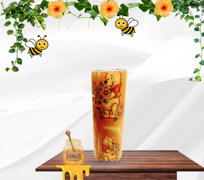 Winnie the Pooh 20oz Tumbler – Cute Disney-Inspired Stainless Steel Cup with Lid &amp; Straw