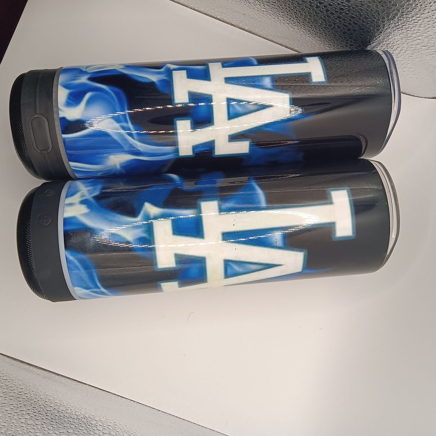 Dodgers Inspired 20oz Bluetooth Tumbler – Skinny Stainless Steel Speaker Cup with Lid &amp; Straw