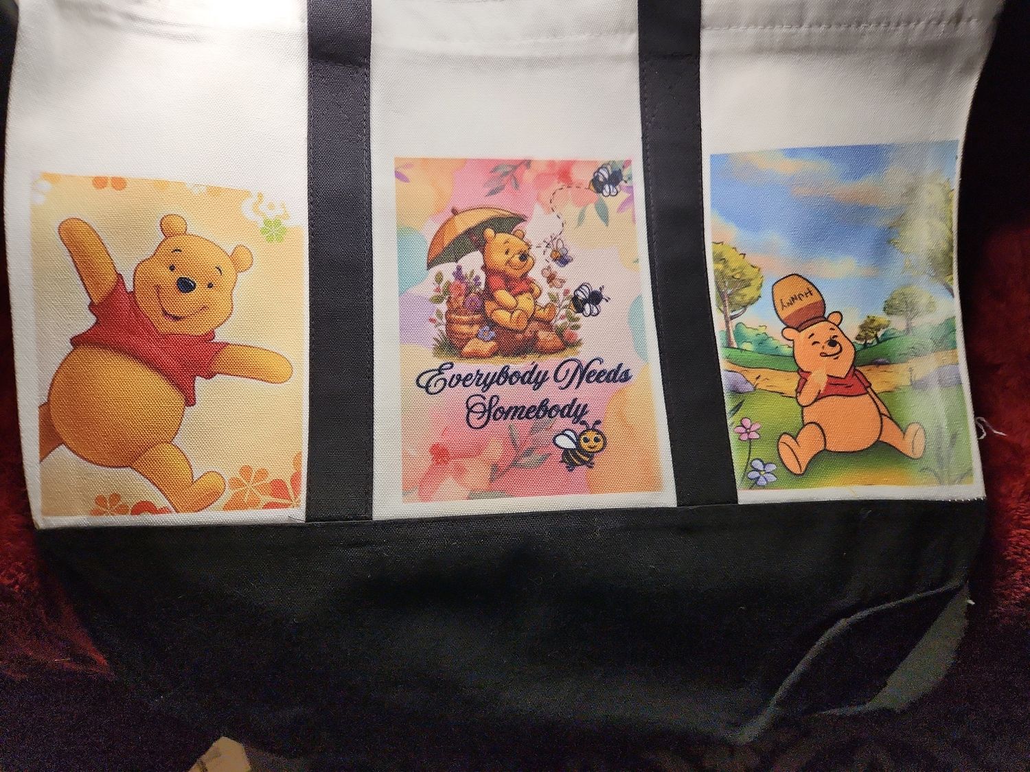 Winnie the Pooh-Inspired Tote Bag Set with Large Tote, Makeup Bag &amp; Key Chain