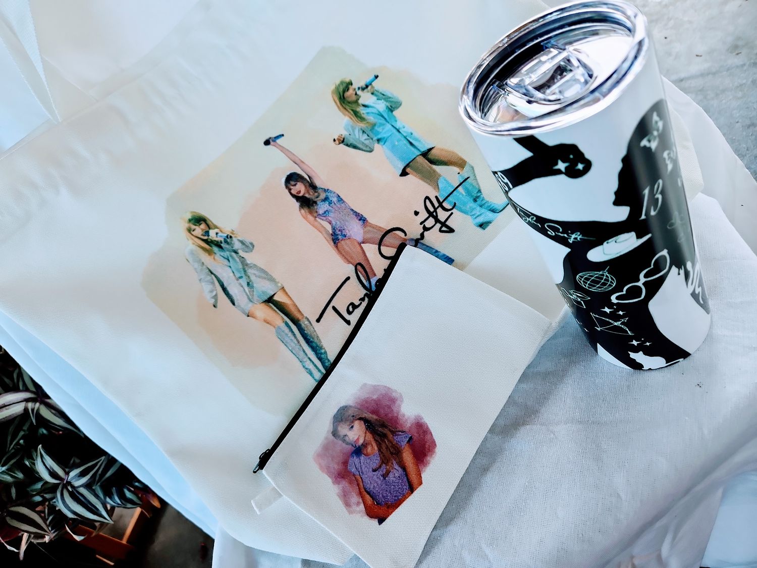 Fan base white tote bag set