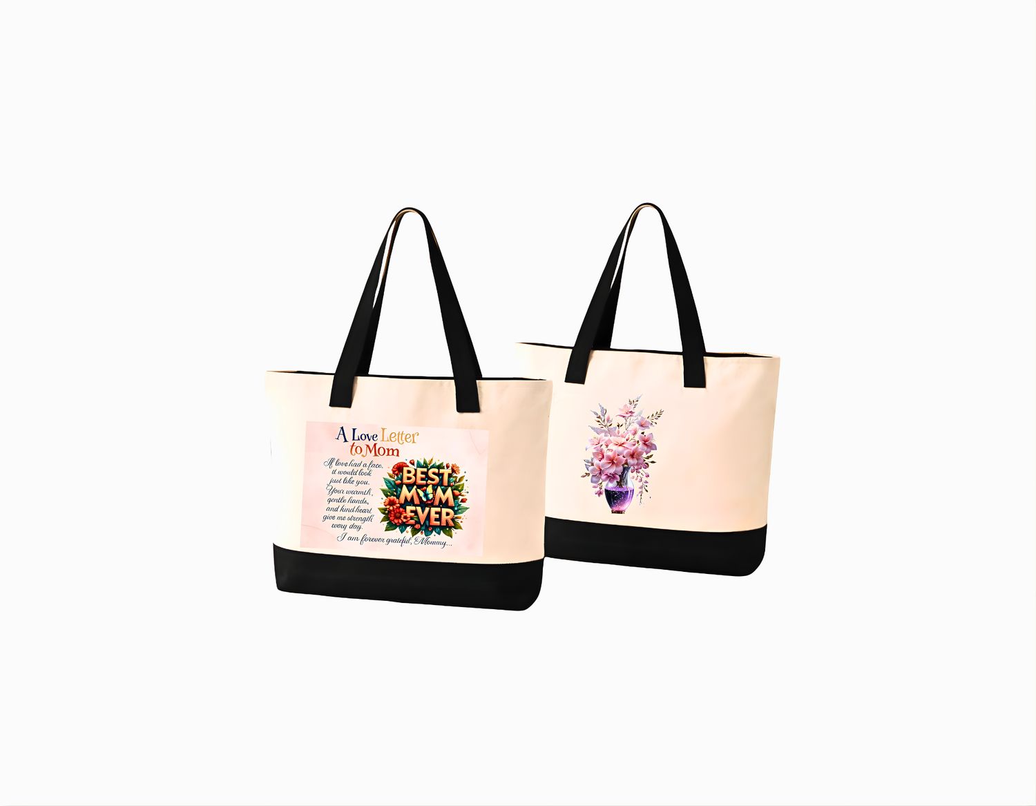 :  Large “Best Mom Ever” Mother’s Day Tote Bag