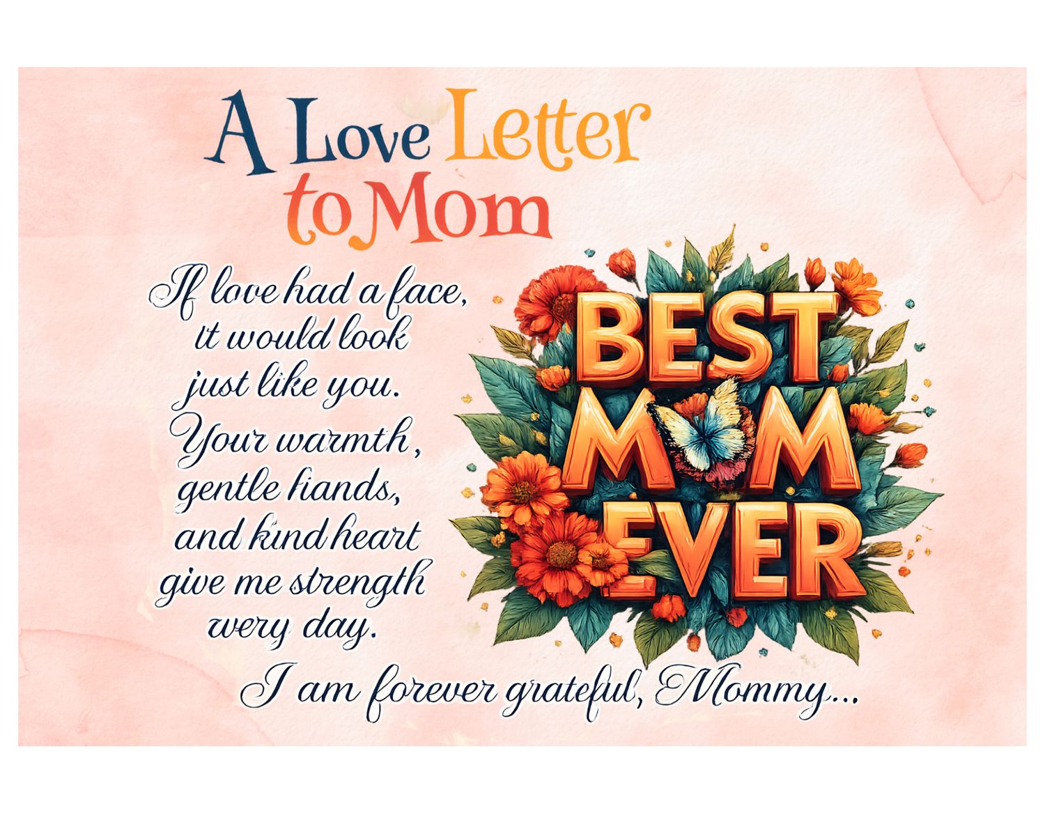 :  Large “Best Mom Ever” Mother’s Day Tote Bag