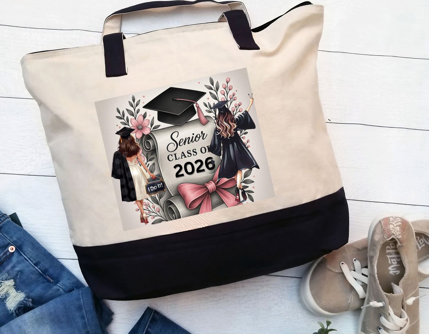 Class of 2026 Graduation Tote Bag – Canvas Keepsake Gift Bag