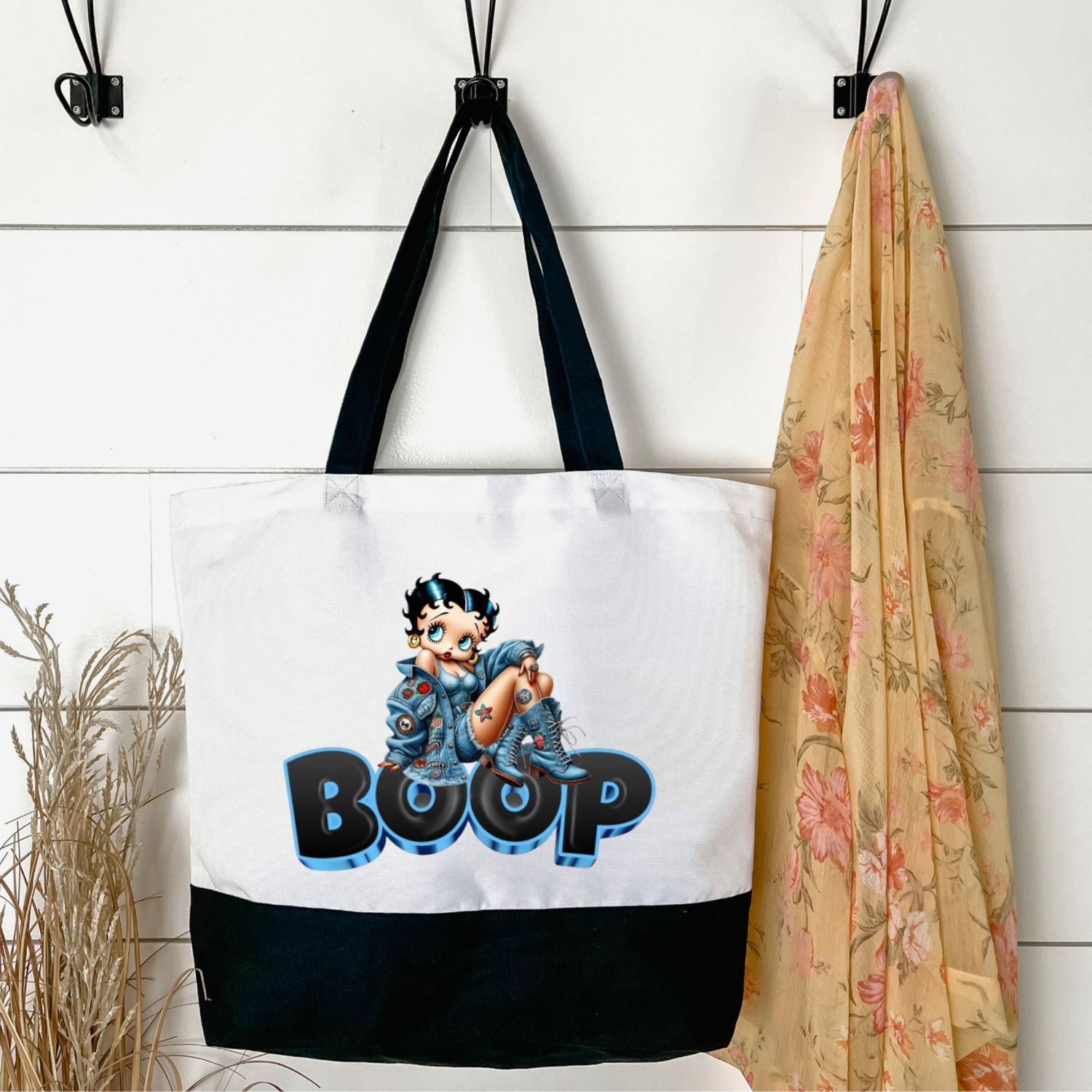 Betty Boop Inspired Tote Bag – Cute Cartoon Style Canvas Shoulder Bag for Women