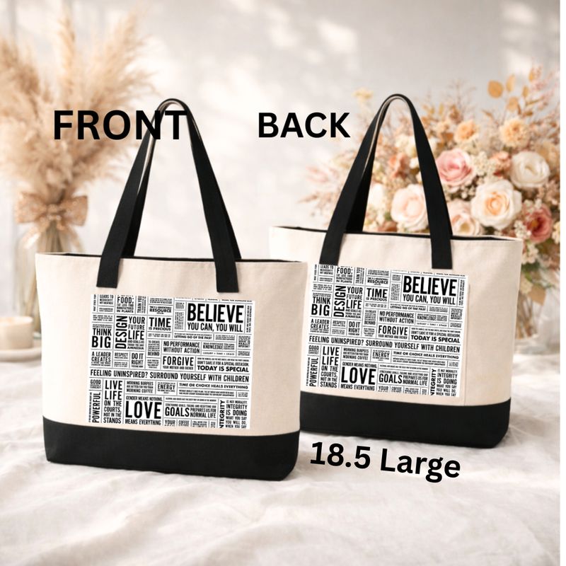 Inspirational Word Art Tote Bag –