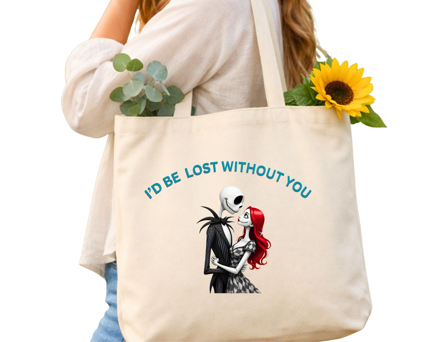 Jack &amp; Sally Inspired Tote Bag