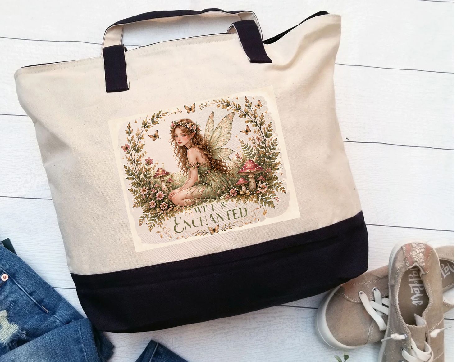 Forest Fairy Tote Bag – Wild & Enchanted | Woodland Fairycore Reusable Tote Forest Fairy Tote Bag – Wild & Enchanted | Woodland Fairycore Reusable Tote