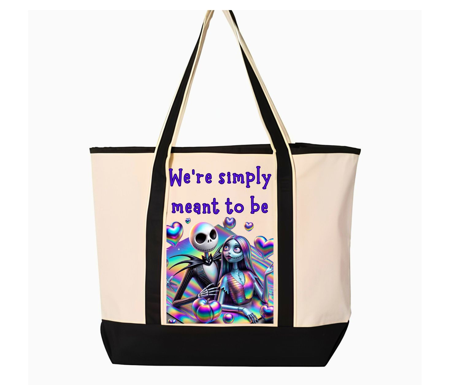 "We're Meant to Be" Gothic Romance Tote Bag – Jake &amp; Sally Inspired Reusable Tote
