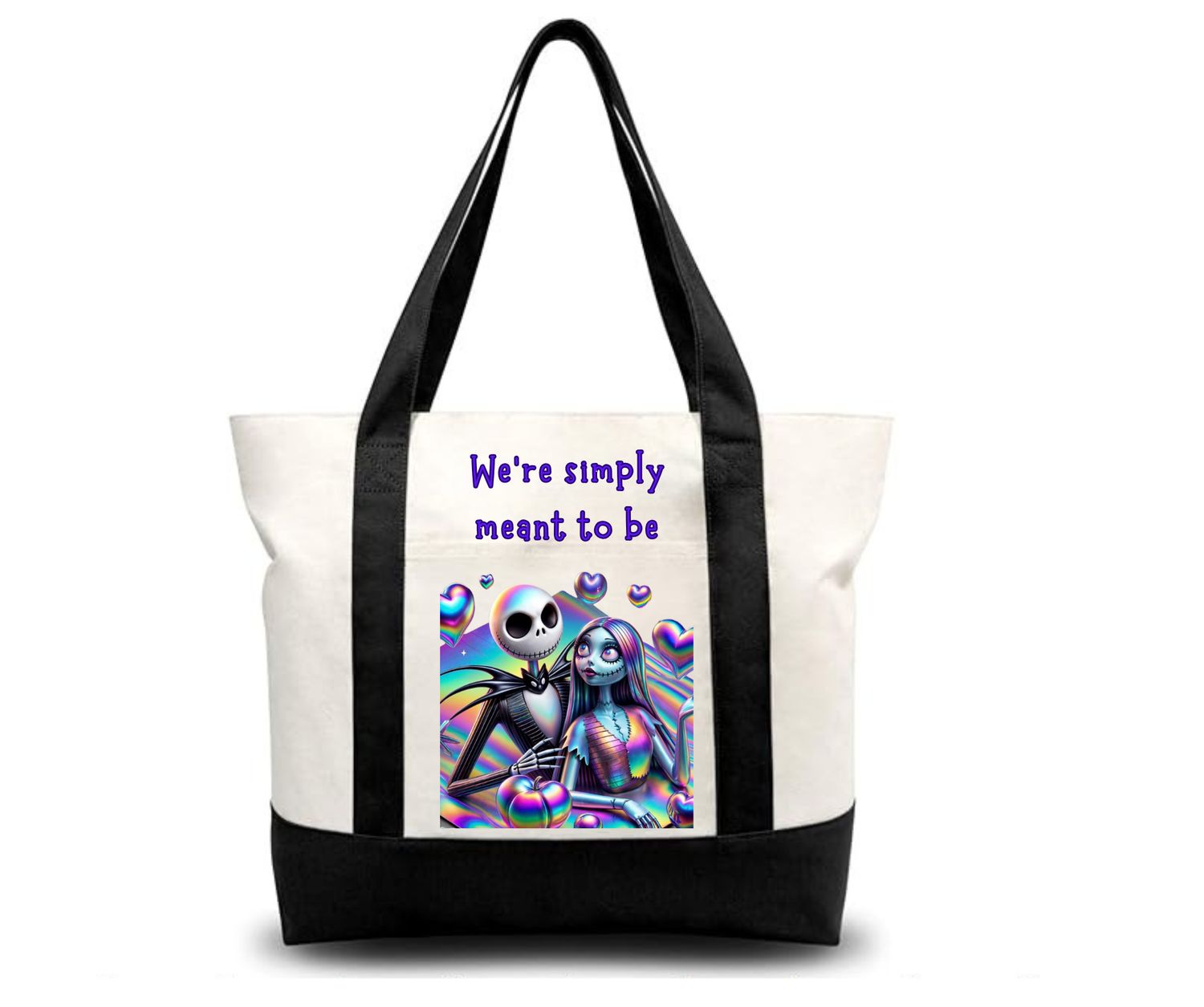 "We're Meant to Be" Gothic Romance Tote Bag – Jake &amp; Sally Inspired Reusable Tote