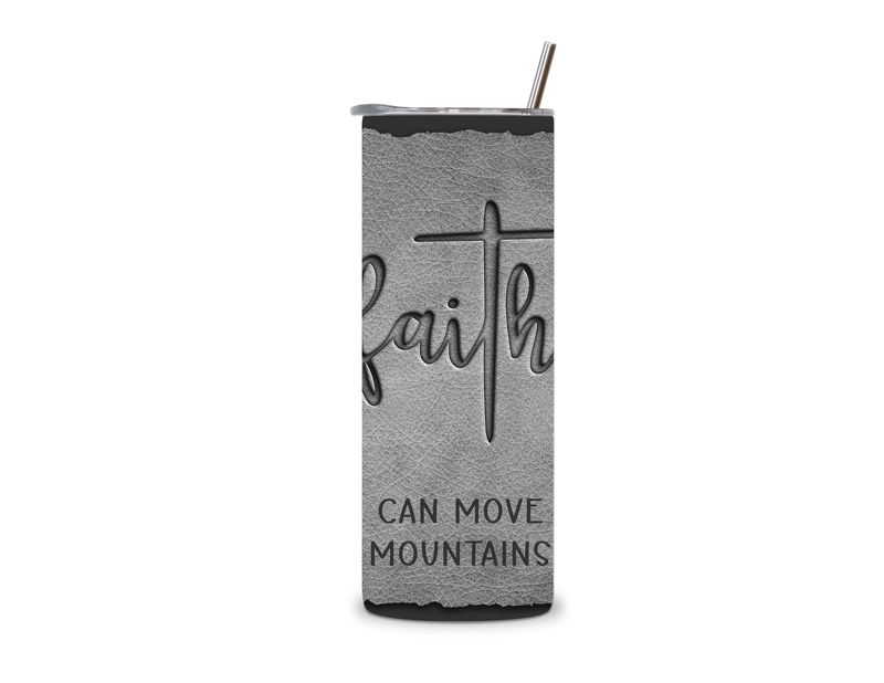 Faith Can Move Mountains Gray Polyester Tote