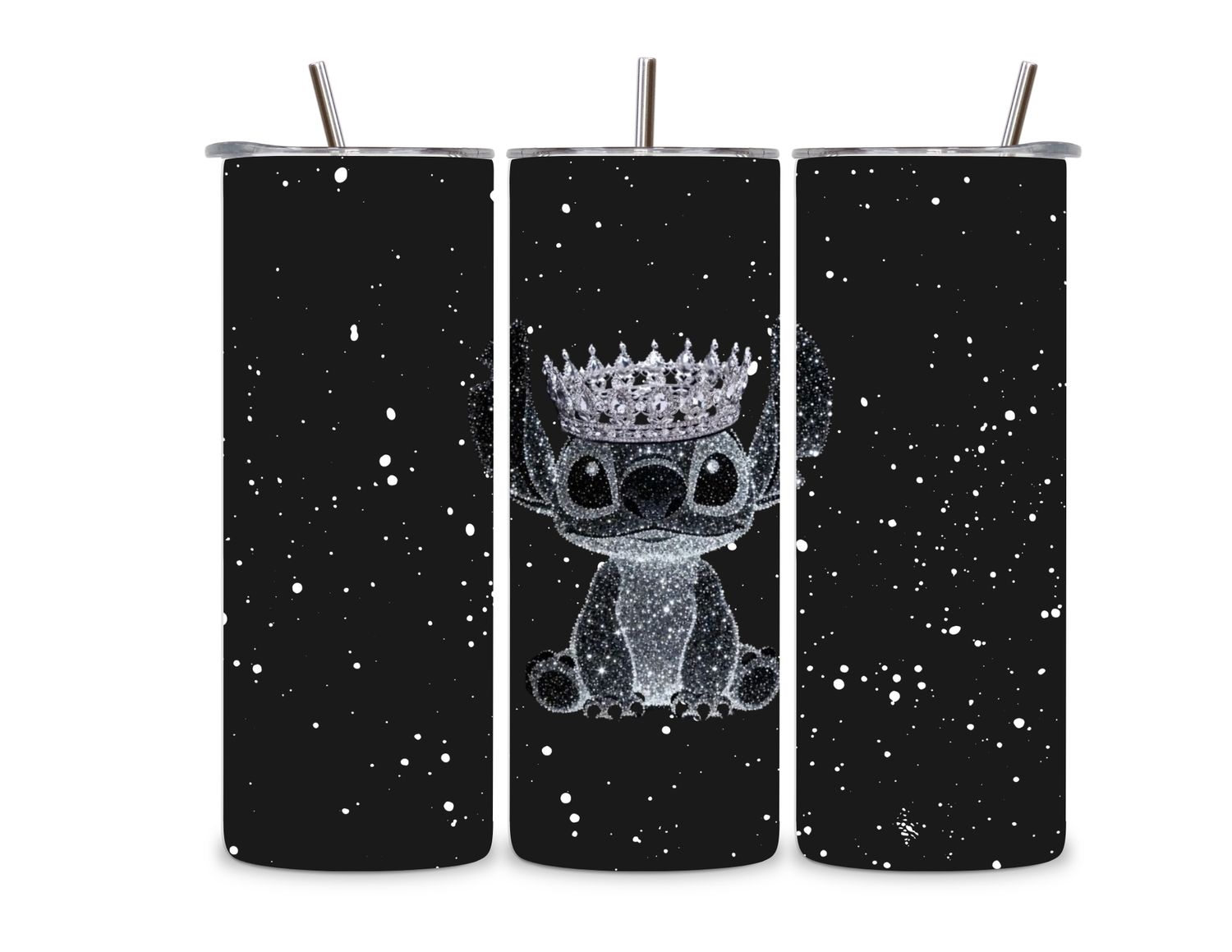 Sparkling Alien Princess 20 oz Stainless Steel Skinny Tumbler with Lid &amp; Straw