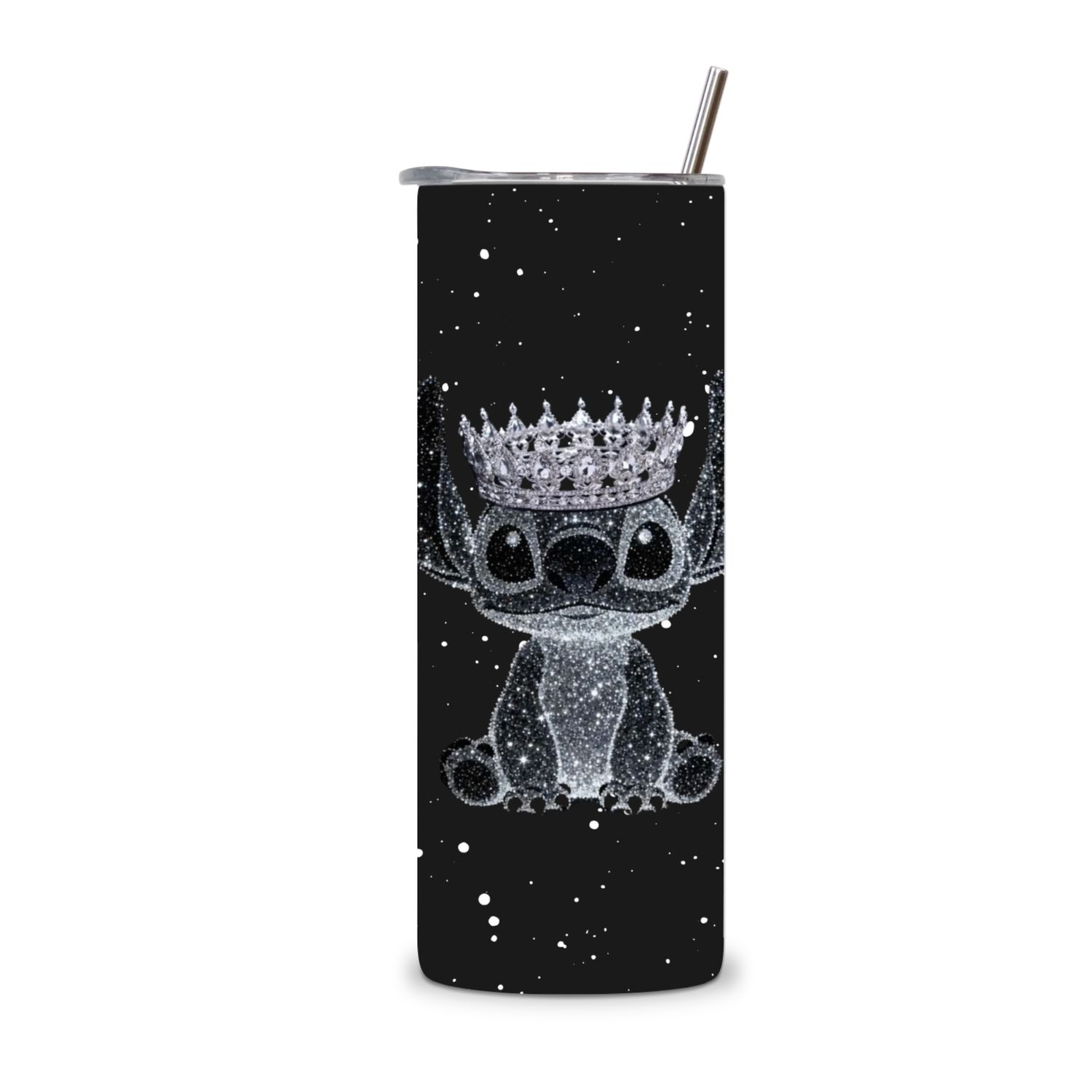 Sparkling Alien Princess 20 oz Stainless Steel Skinny Tumbler with Lid &amp; Straw