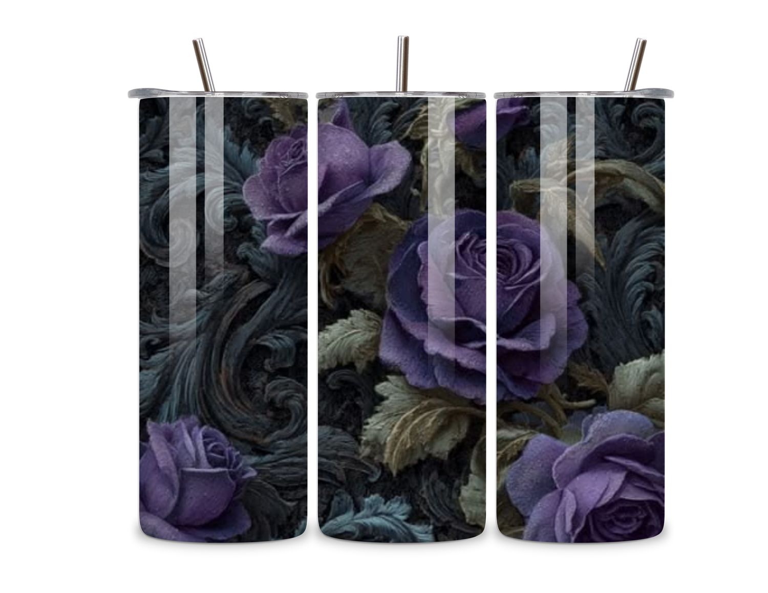 20 oz Black Rose Tumbler