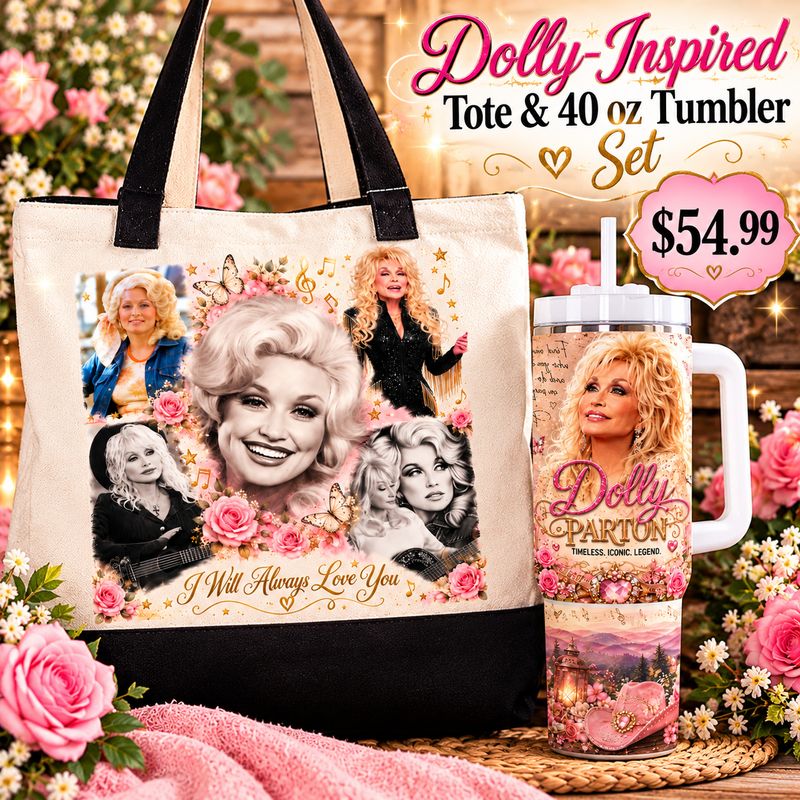 Dolly-Inspired Tote & 40 oz Tumbler Gift Set + FREE Gift Dolly-Inspired Tote & 40 oz Tumbler Gift Set + FREE Gift