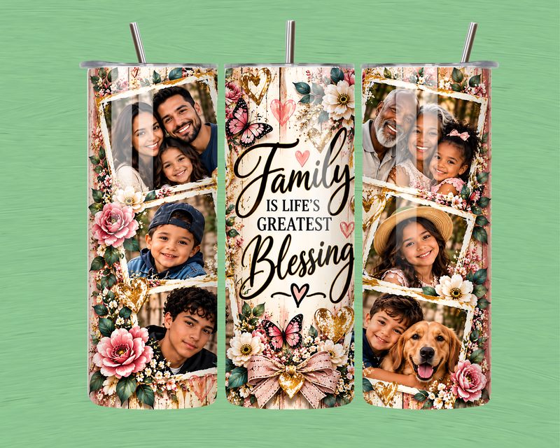 : Personalized 20 oz Family Photo Tumbler[keepsake]