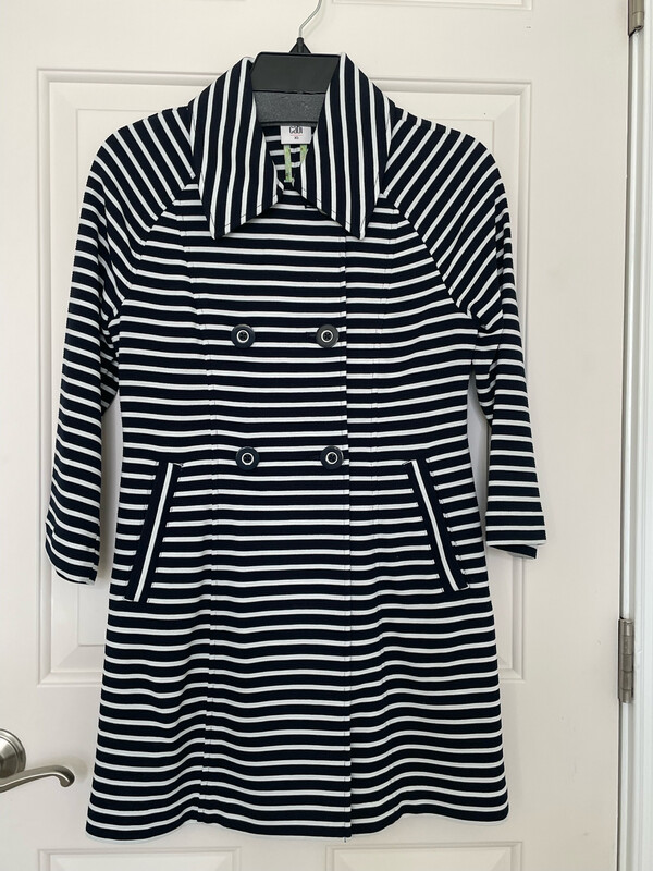 Cabi Classic Ponte Knit Navy&amp;White Jacket Size XS