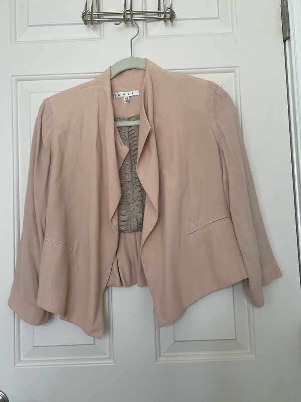 Cabi Vintage Cropped Jacket In Blush Size XS