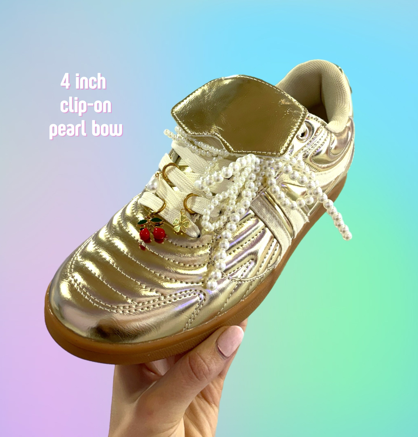 Pearl Bow Shoe Bling