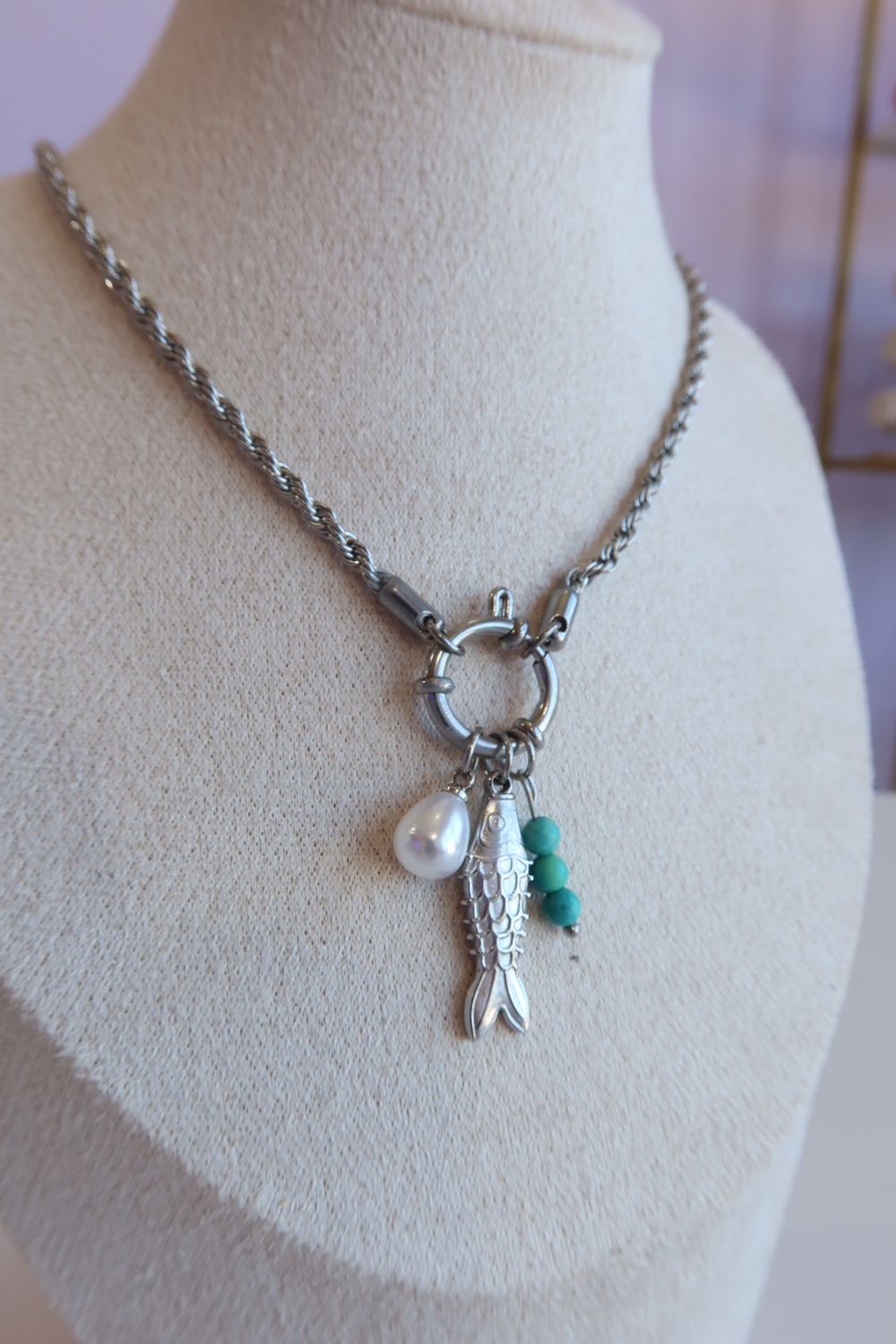 Oliver Charm Necklace - Silver