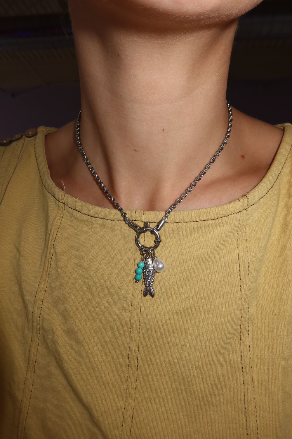 Oliver Charm Necklace - Silver