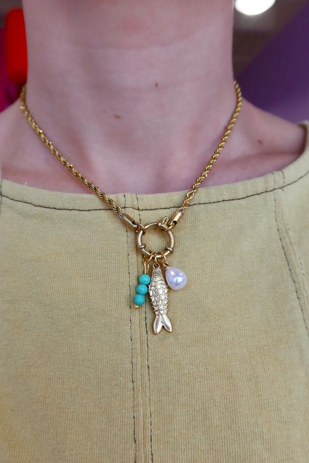 Oliver Charm Necklace - Gold