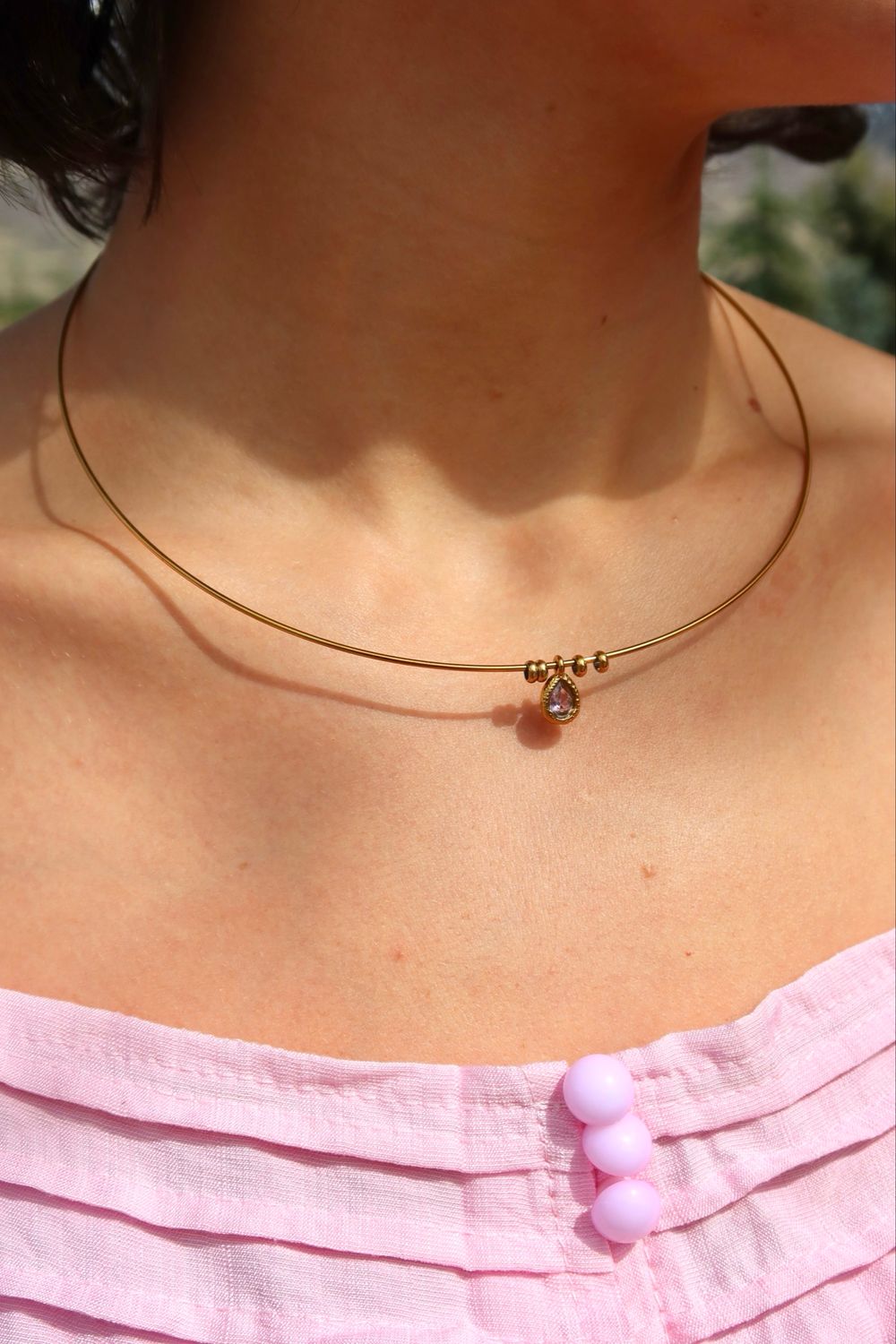 Cherry Kiss Cuff Necklace