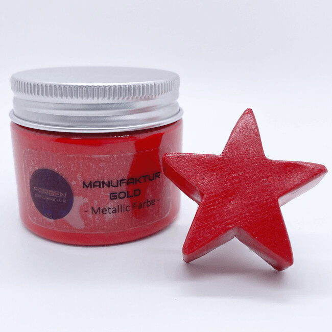 Farben Manufaktur Manufaktur Gold Metallic Bastelfarbe - Rot