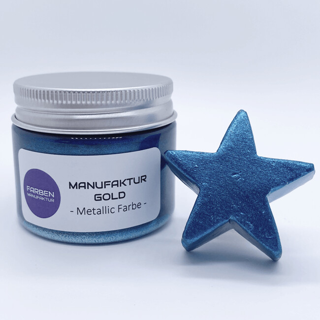Farben Manufaktur Manufaktur Gold Metallic Bastelfarbe - Blau Farben Manufaktur Manufaktur Gold Metallic Bastelfarbe - Blau