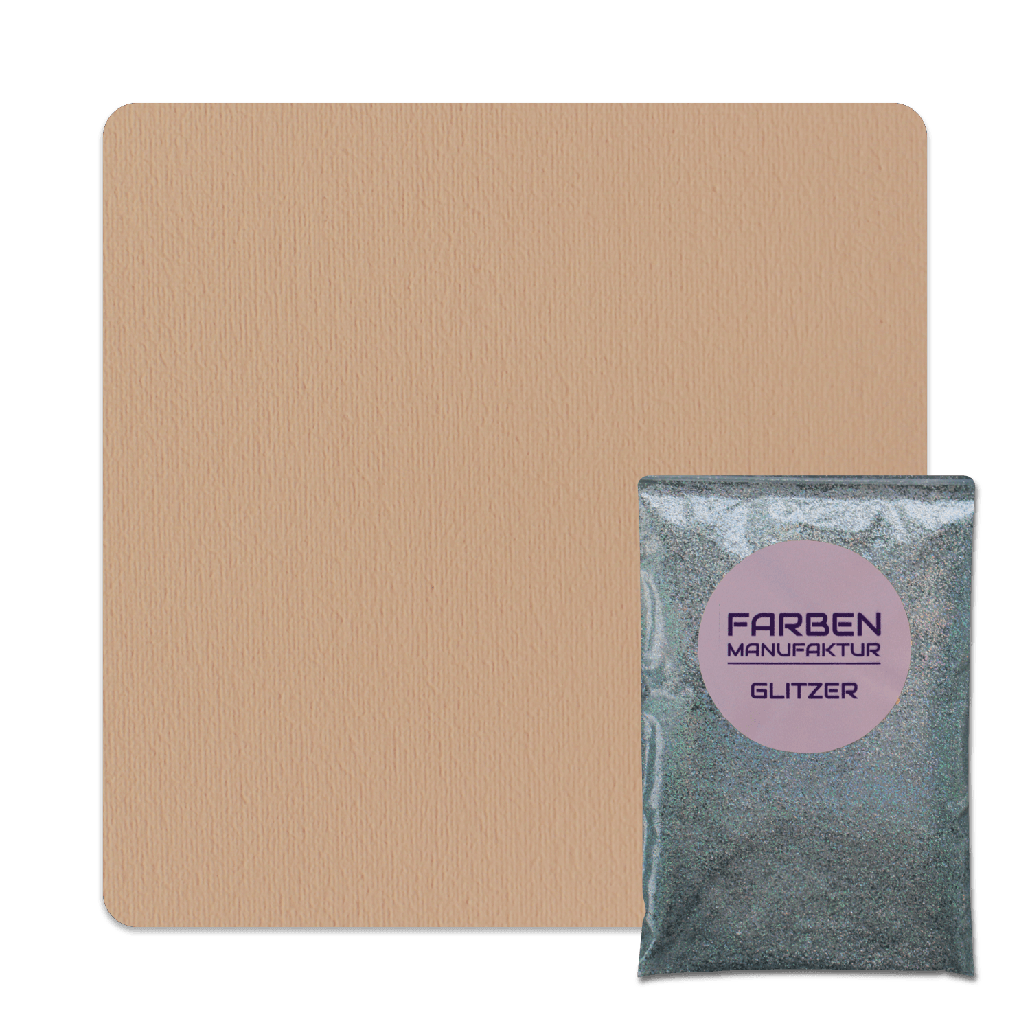 Farben Manufaktur Glitzer(t)räume - Beige mit Holo Silber Glitzer