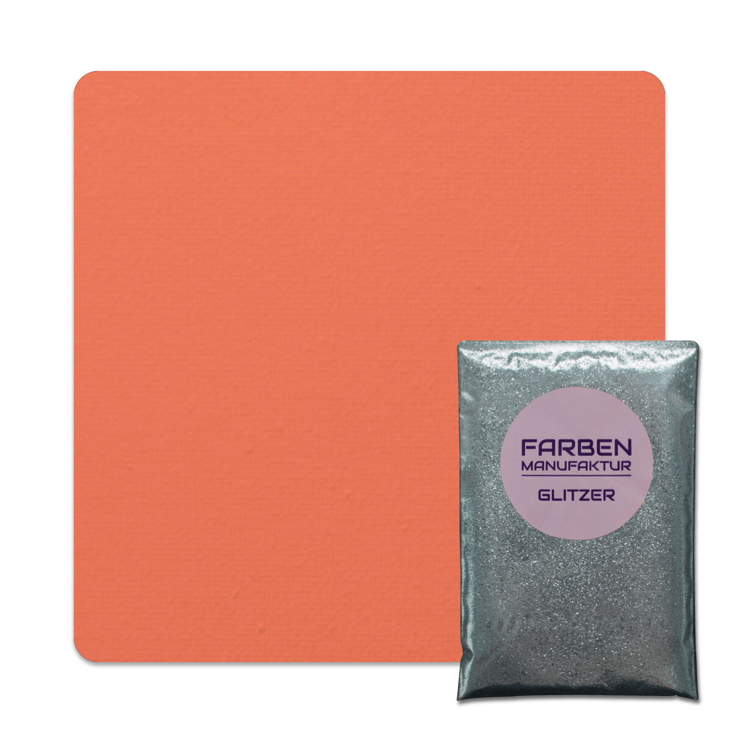 Farben Manufaktur Glitzer(t)räume - Koralle mit Silber Glitzer