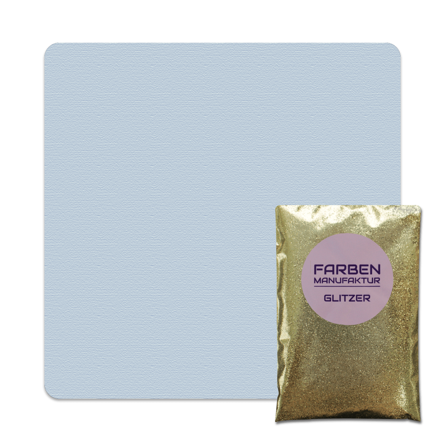 Farben Manufaktur Glitzer(t)räume - Baby Blau mit Gold Glitzer