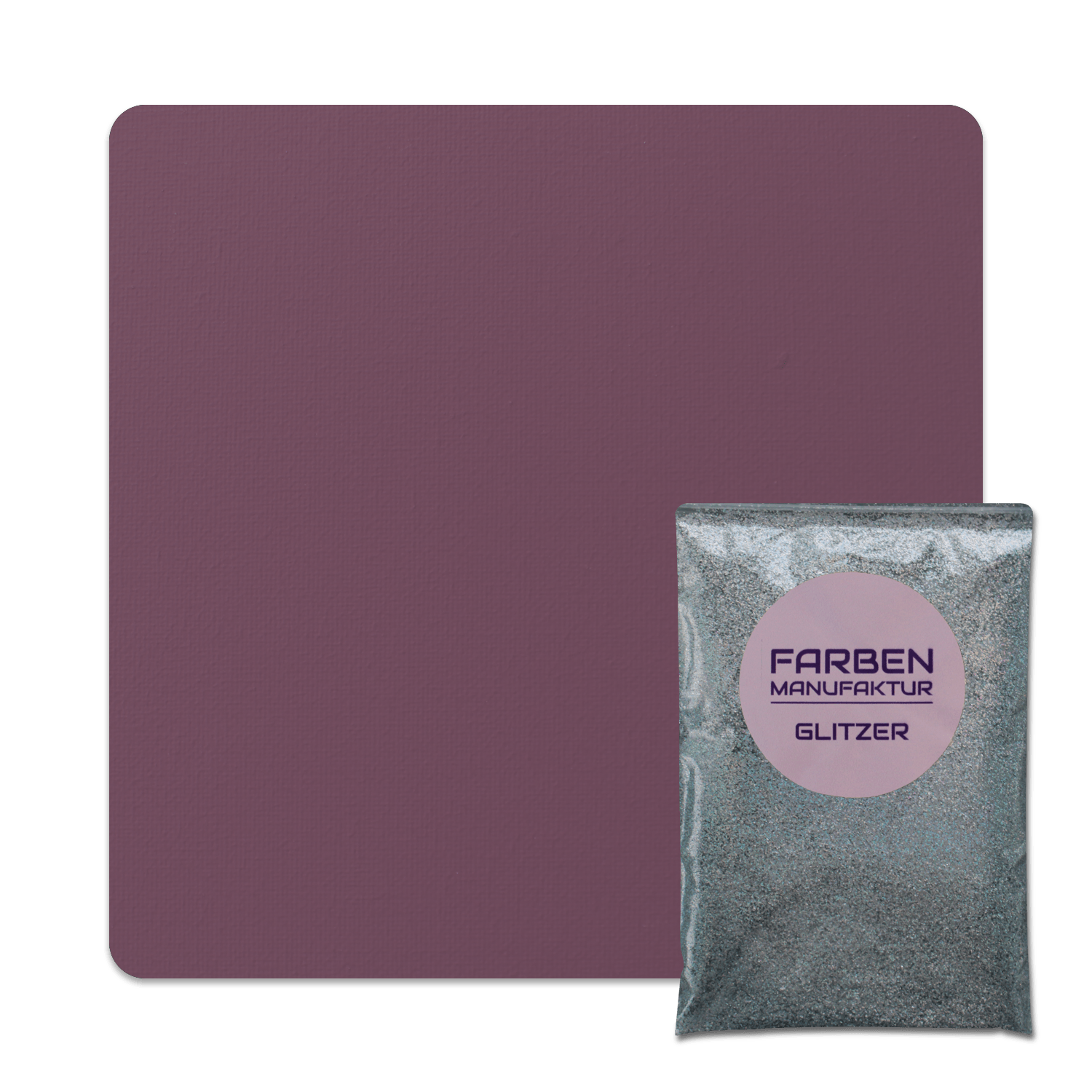 Farben Manufaktur Glitzer(t)räume - Lila Aubergine mit Holo Silber Glitzer (sdgl.)