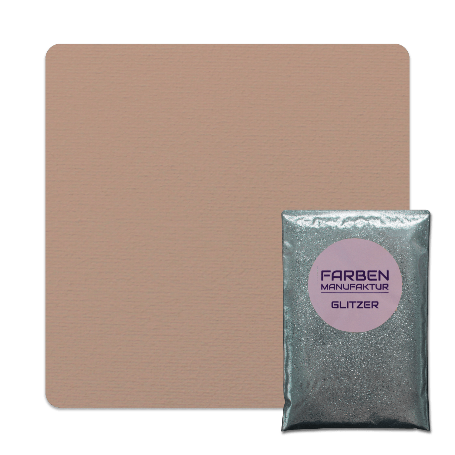 Farben Manufaktur Glitzer(t)räume - Macchiato Beige mit Silber Glitzer