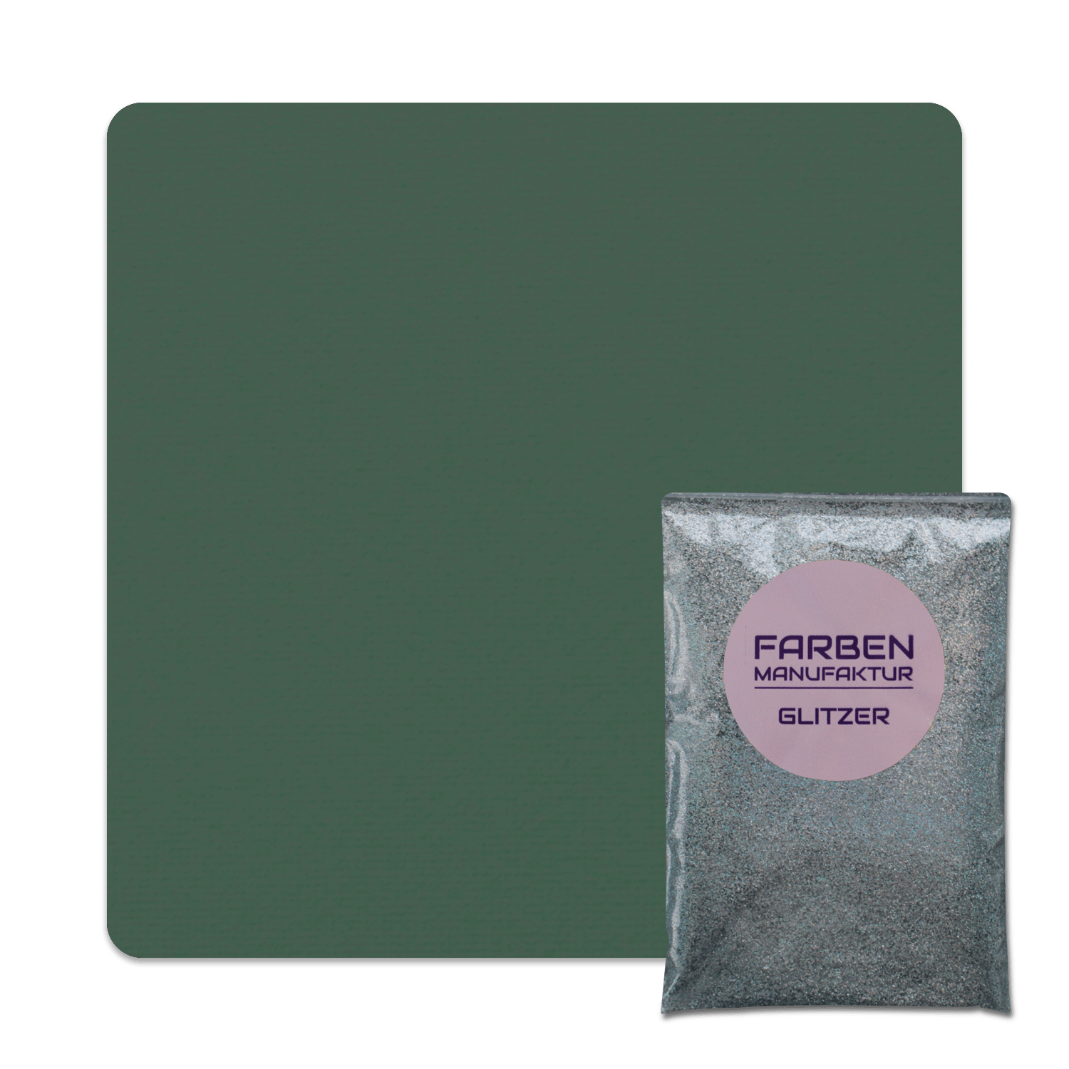 Farben Manufaktur Glitzer(t)räume - Lind Grün mit Holo Silber Glitzer
