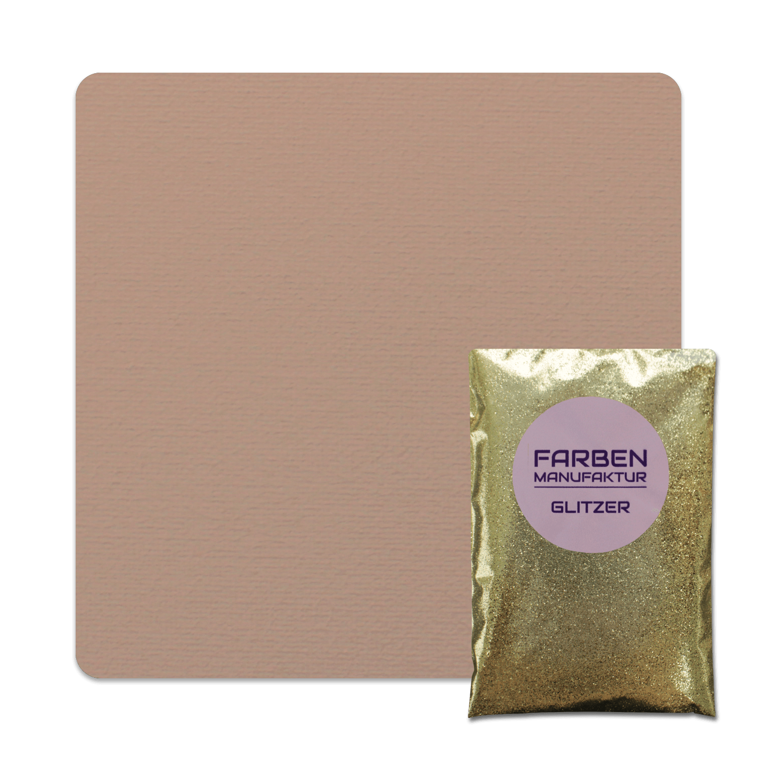 Farben Manufaktur Glitzer(t)räume - Macchiato Beige mit Gold Glitzer