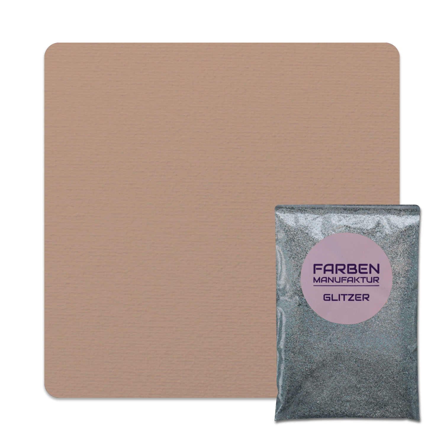 Farben Manufaktur Glitzer(t)räume - Macchiato Beige mit Holo Silber Glitzer