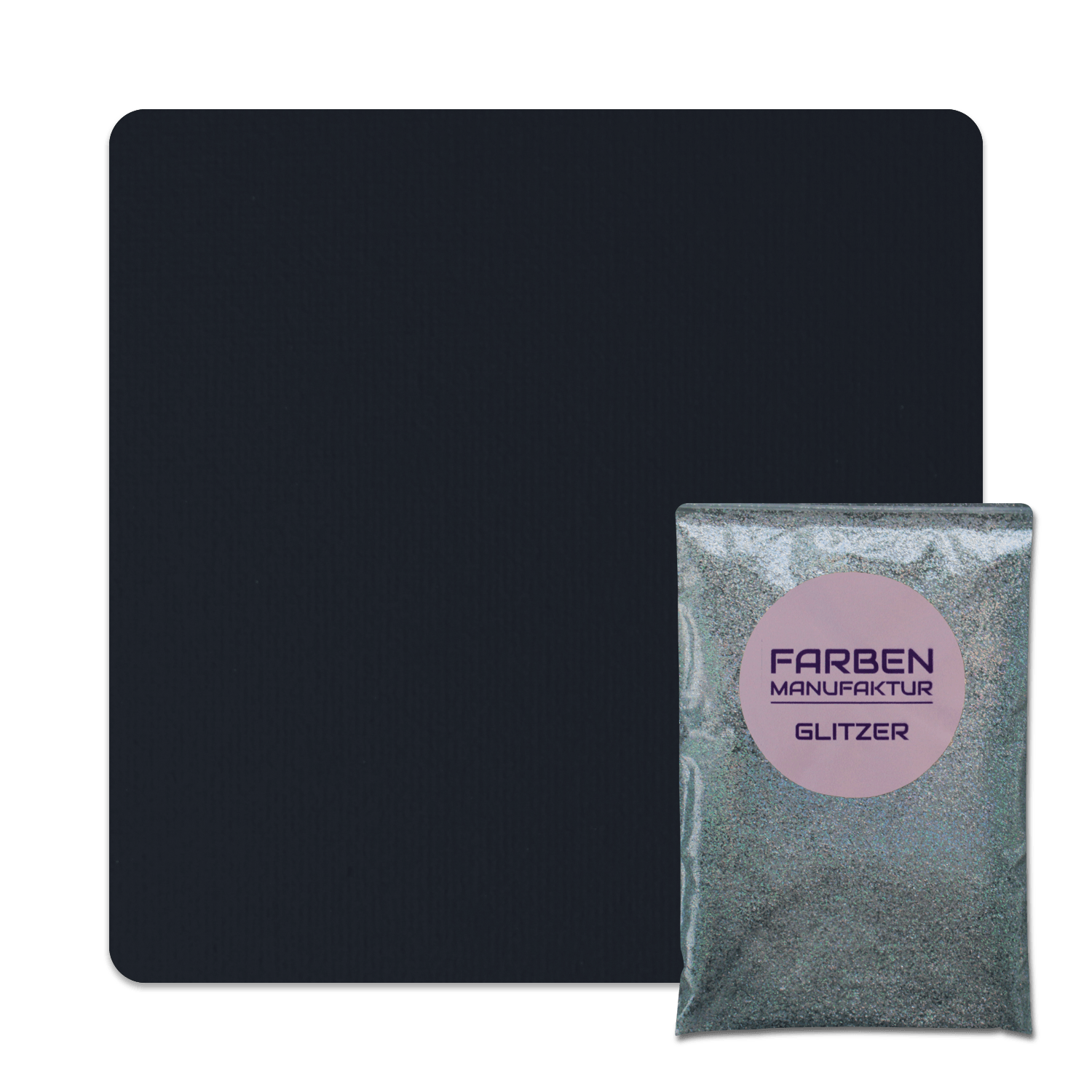 Farben Manufaktur Glitzer(t)räume - Schwarz mit Holo Silber Glitzer (sdgl.)