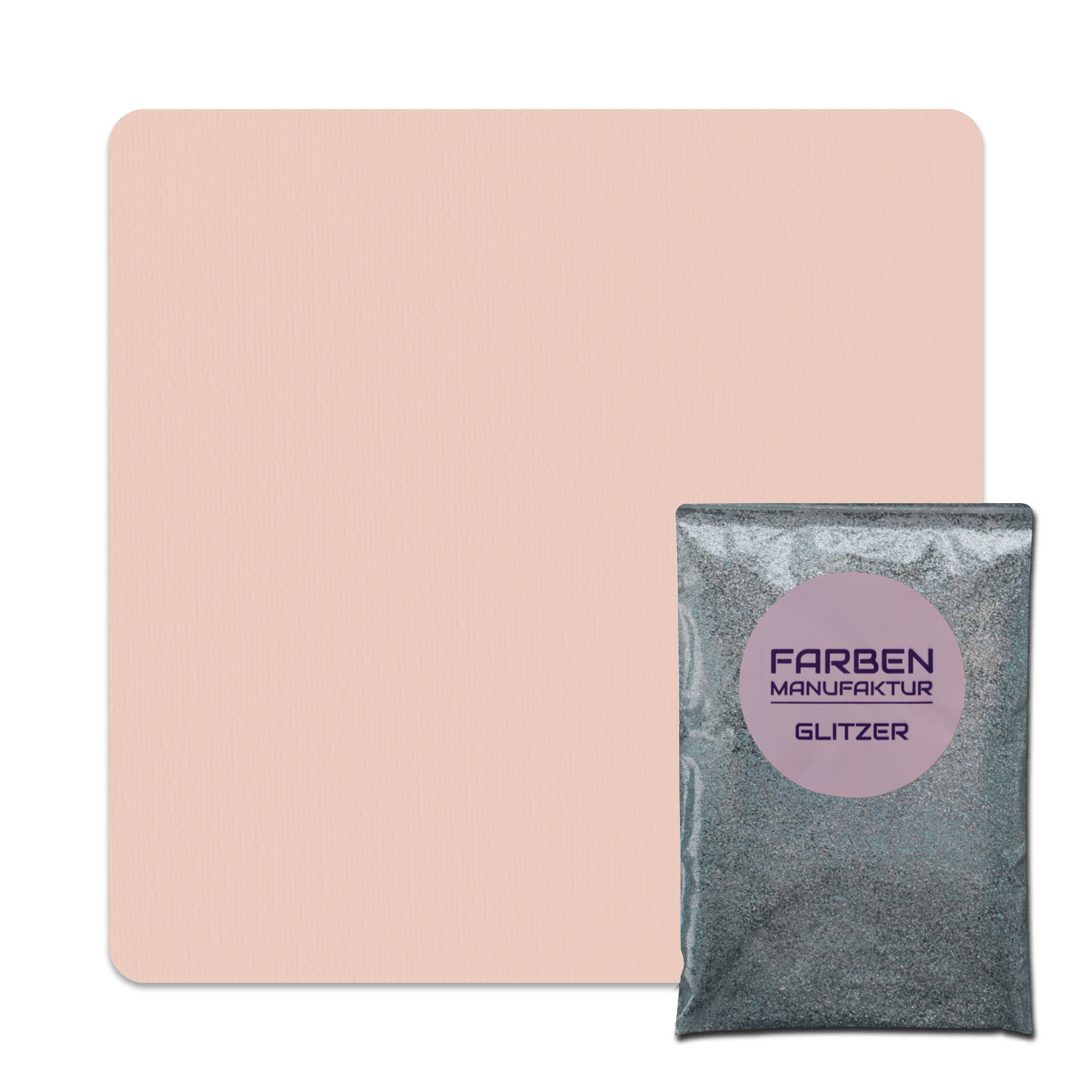 Farben Manufaktur Glam Collection Kreide-Wandfarbe mit Glitzer  - Apricot mit Holo Silber Glitzer