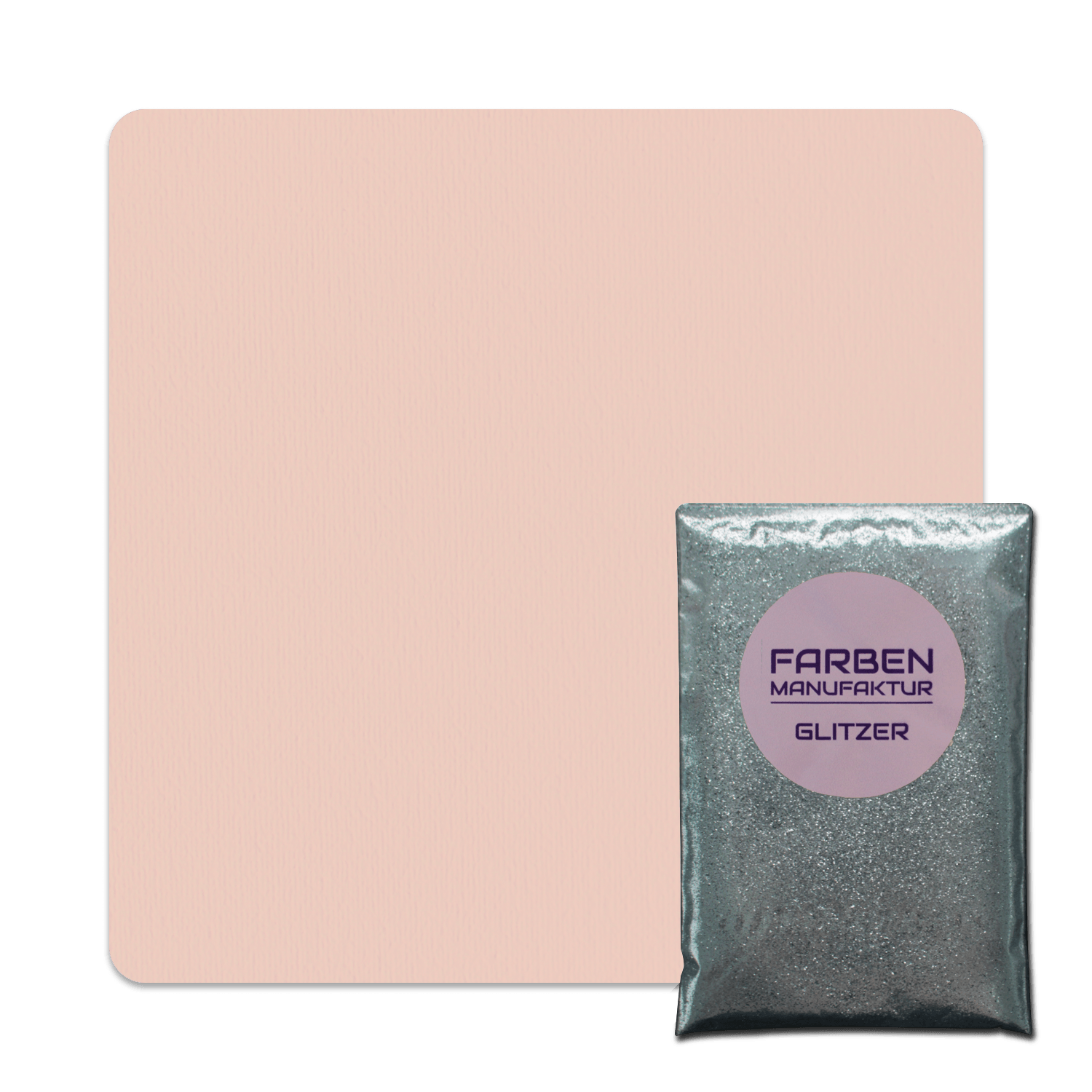 Farben Manufaktur Glam Collection Kreide-Wandfarbe mit Glitzer  - Apricot mit Silber Glitzer