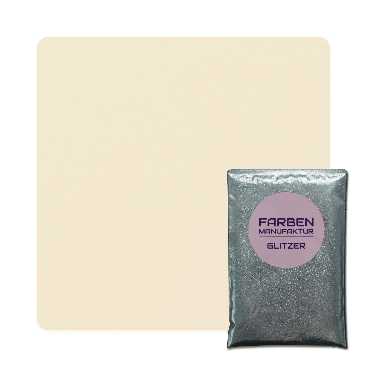 Farben Manufaktur Glam Collection Kreide-Wandfarbe mit Glitzer  - Warmes Hellgelb mit Silber Glitzer