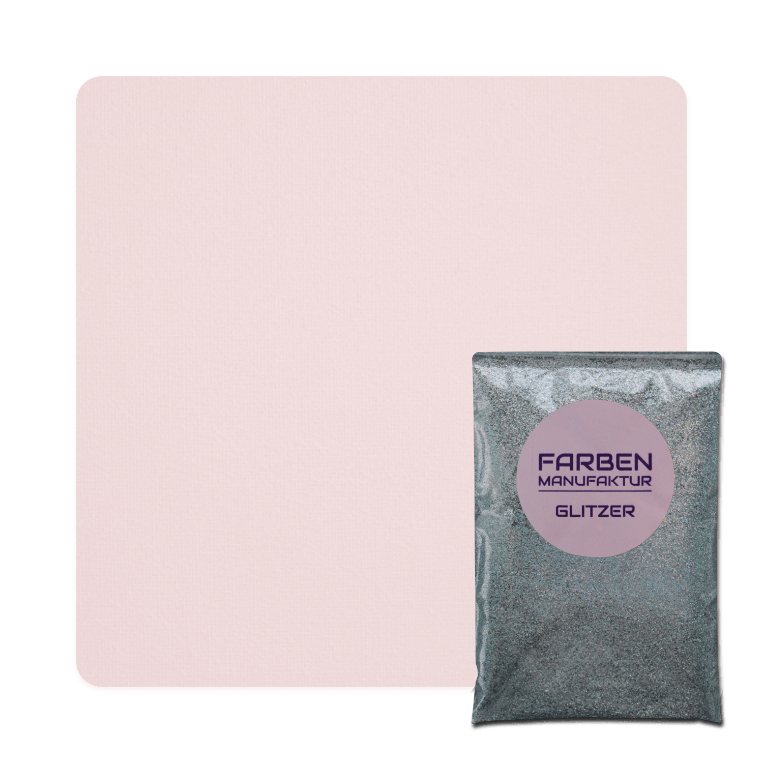 Farben Manufaktur Glam Collection Kreide-Wandfarbe mit Glitzer  - Rosa mit Holo Silber Glitzer