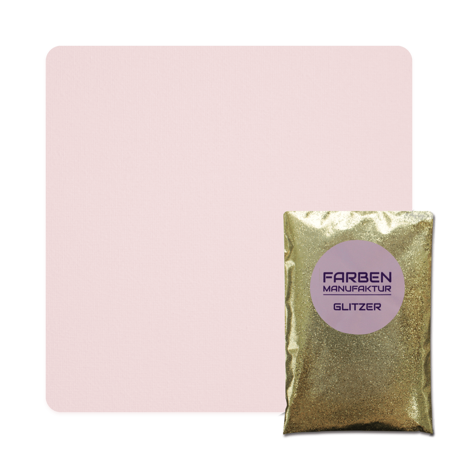 Farben Manufaktur Glam Collection Kreide-Wandfarbe mit Glitzer  - Rosa mit Gold Glitzer
