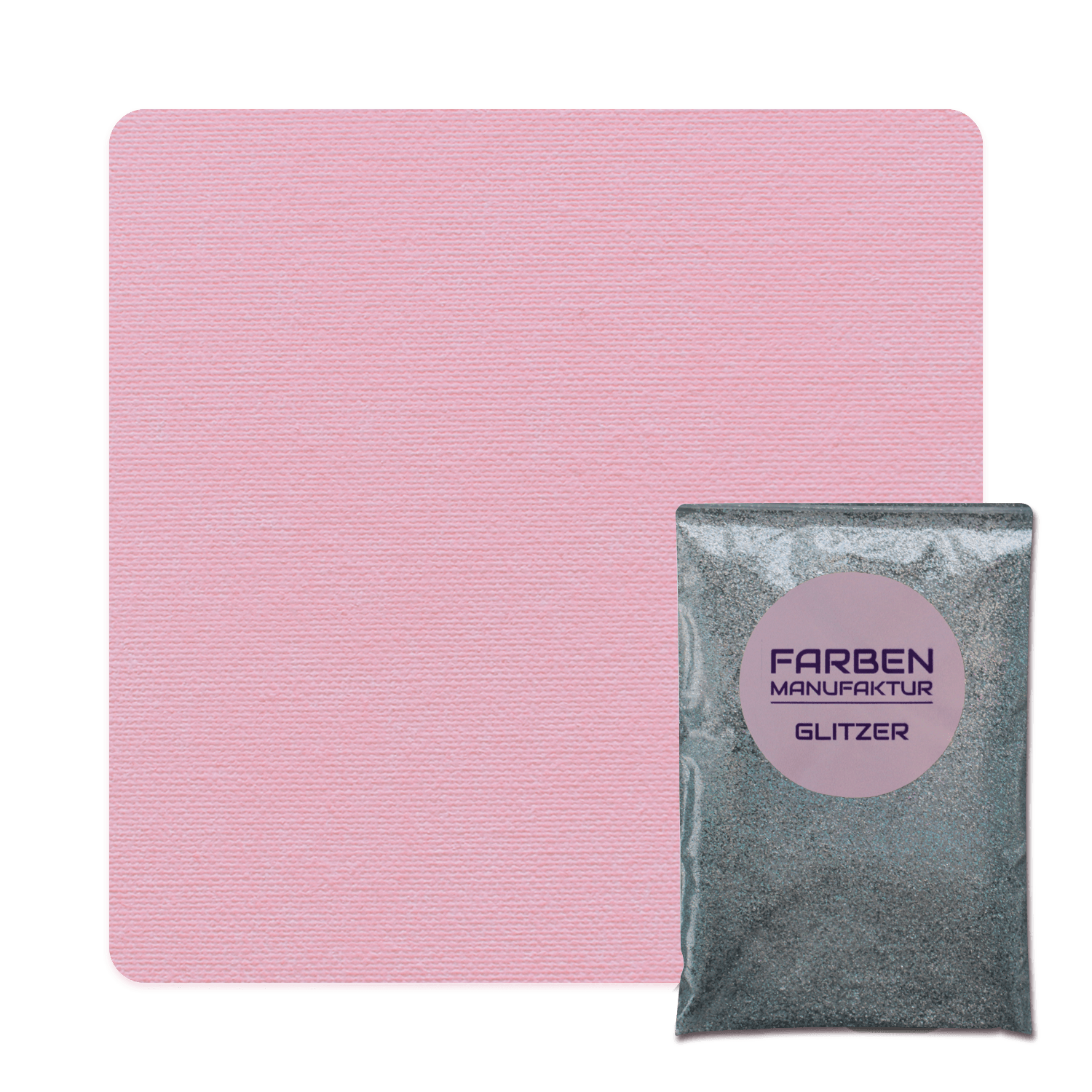 Farben Manufaktur Glam Collection Kreide-Wandfarbe mit Glitzer  - Flamingo mit Holo Silber Glitzer