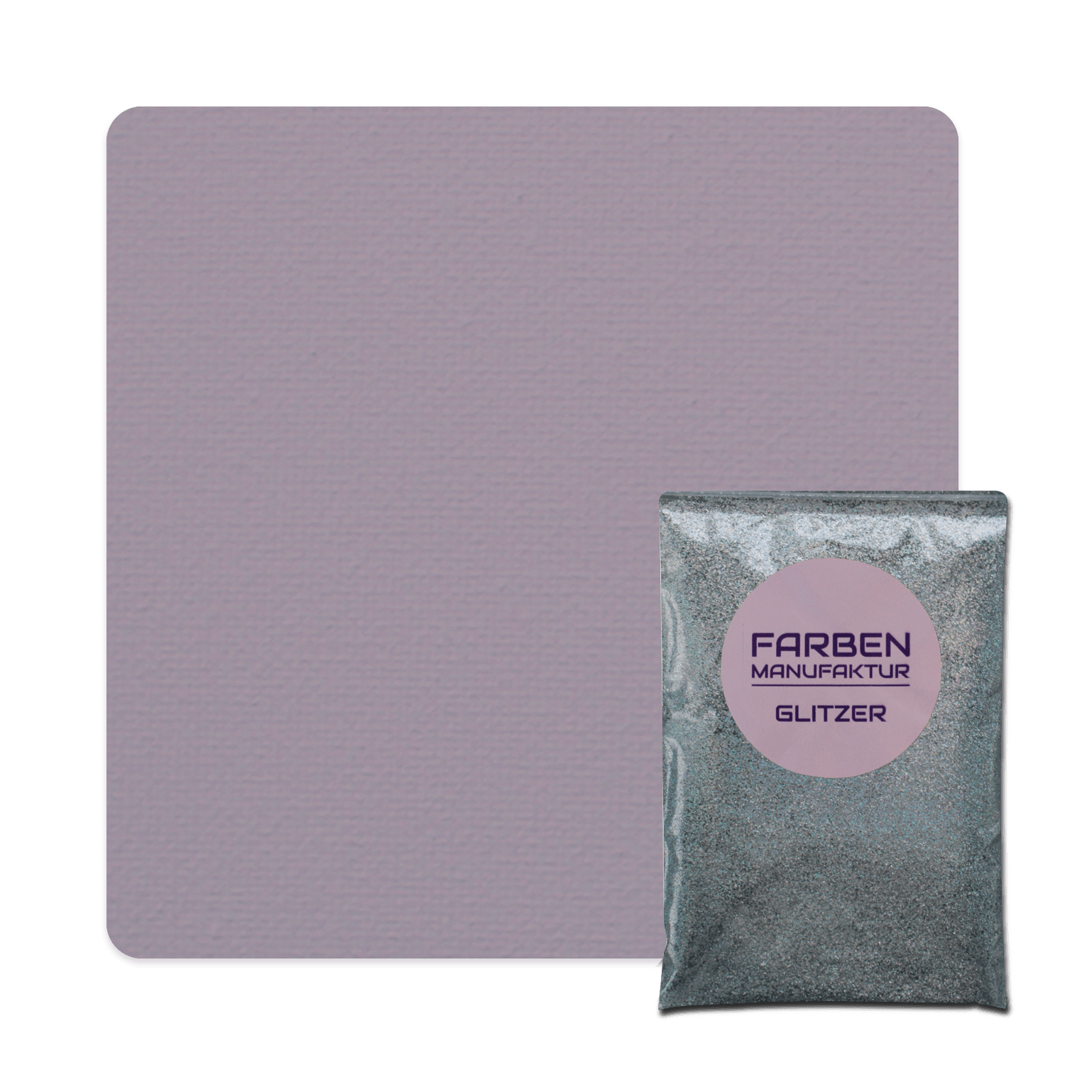 Farben Manufaktur Glam Collection Kreide-Wandfarbe mit Glitzer  - Grau Flieder mit Holo Silber Glitzer