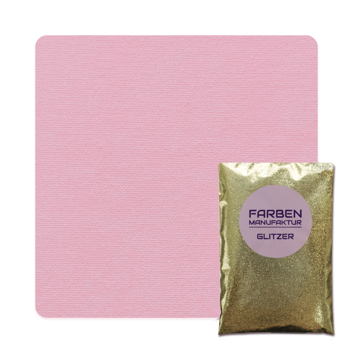 Farben Manufaktur Glam Collection Kreide-Wandfarbe mit Glitzer  - Flamingo mit Gold Glitzer